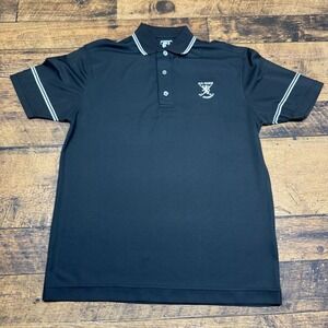 FootJoy Golf Polo Shirt Athletic Fit St Andrews Logo Black‎ Mens M